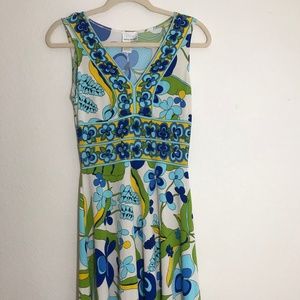 Donna Morgan Womens Dress Modern Floral 70's vibe Sleeveless